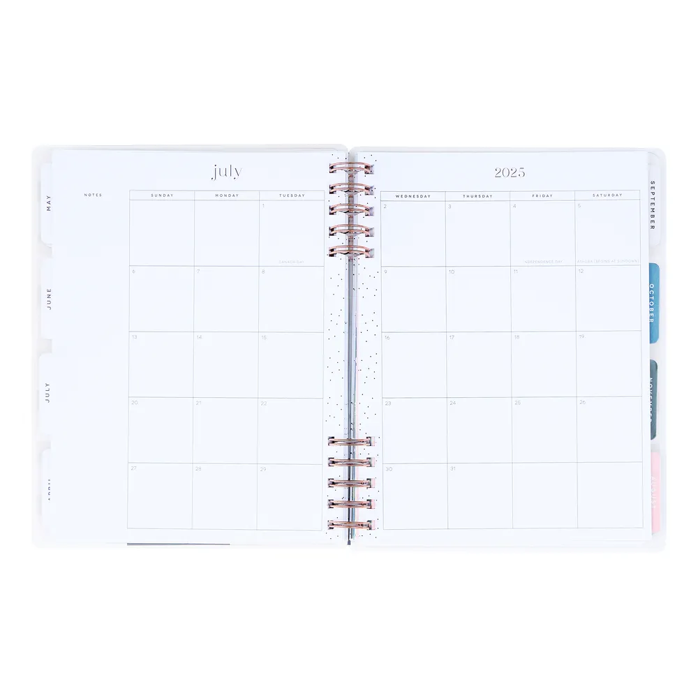 2025 Blooming Bouquet Customizable Spiral Planner - Classic Dashboard Layout - 12 Months