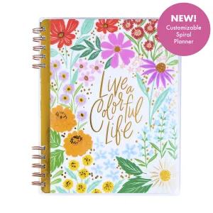 2025 Blooming Bouquet Customizable Spiral Planner - Classic Dashboard Layout - 12 Months