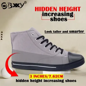 3 Inches Hidden Height Increasing Classic Canvas Elevator Shoes for all day Comfort and Styling