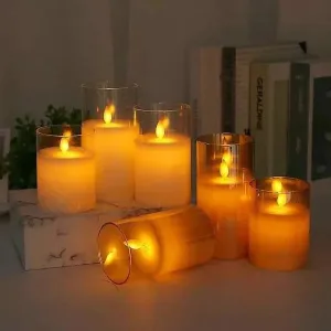 3pcs LED remote controlled glass candles