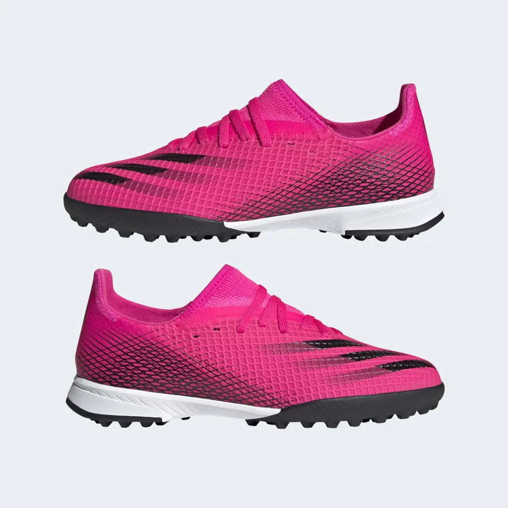 adidas Kid's X Ghosted 3 TF J Turf Football Boots Pink/Black/White