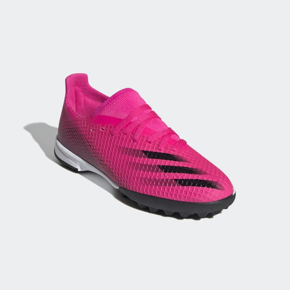 adidas Kid's X Ghosted 3 TF J Turf Football Boots Pink/Black/White