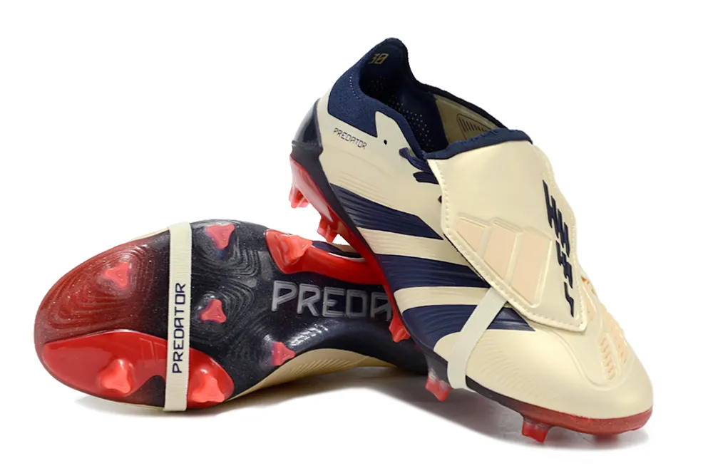 Adidas Predator Elite Shoes - Beige | Blue | Red - FREE SHIPPING WORLDWIDE