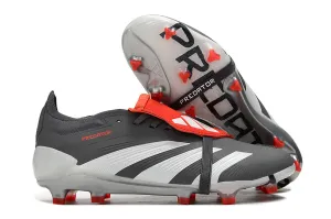 Adidas Predator Elite Shoes - Gray | Red | White - FREE SHIPPING WORLDWIDE