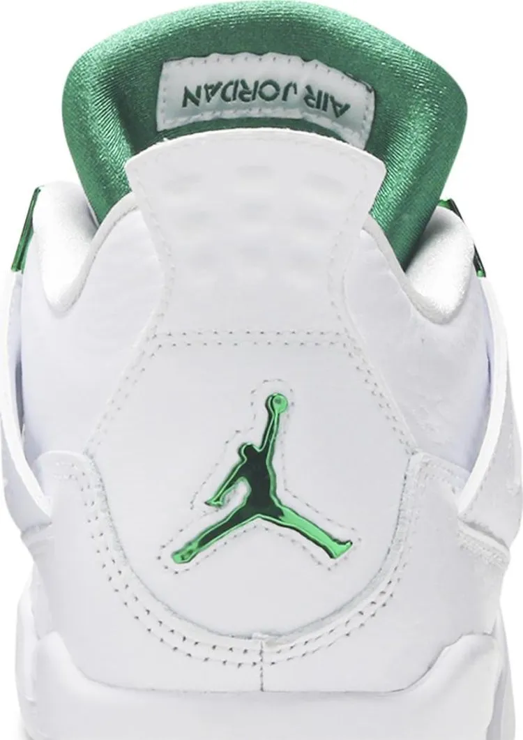 Air Jordan 4 Retro GS Green Metallic Sneakers, White