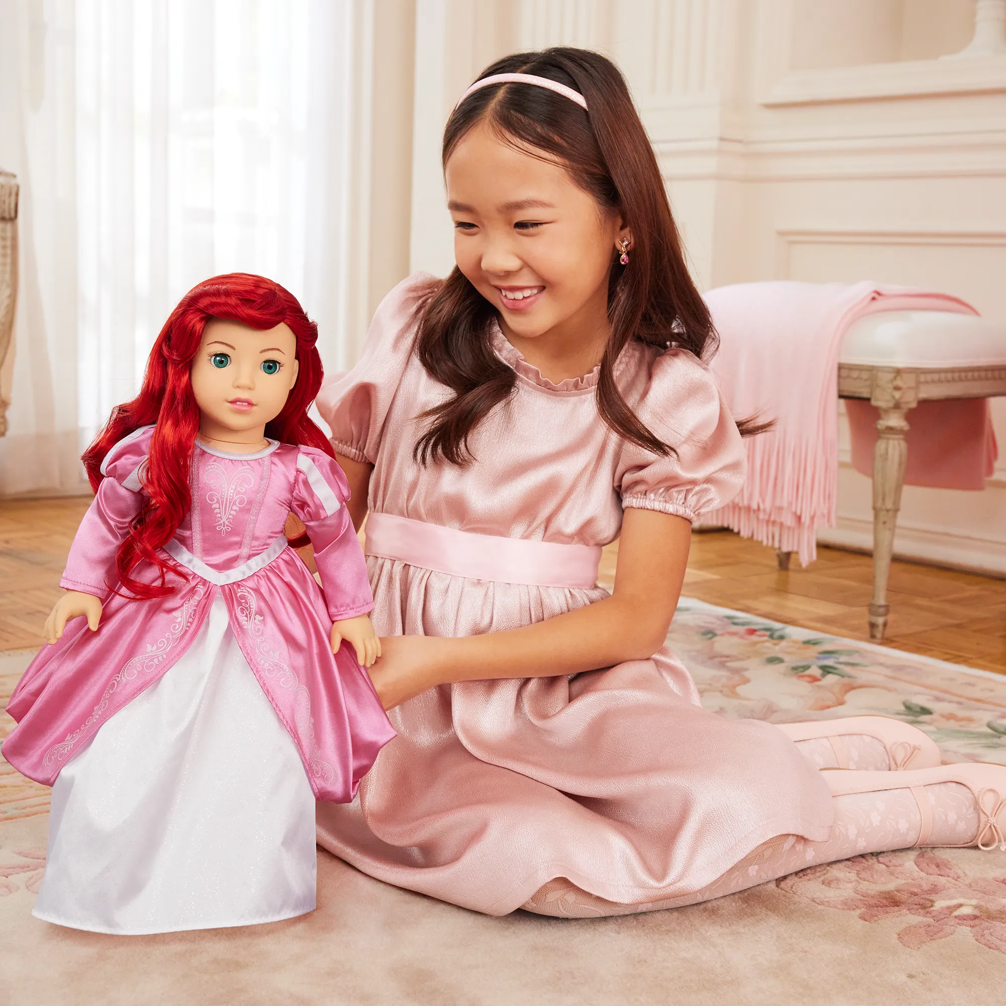 American Girl® Disney Princess Ariel Castle Ball Gown, Sebastian & Accessories for 18-inch Dolls