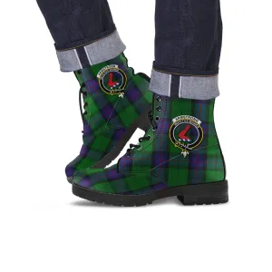 Armstrong Tartan Leather Boots with Family Crest