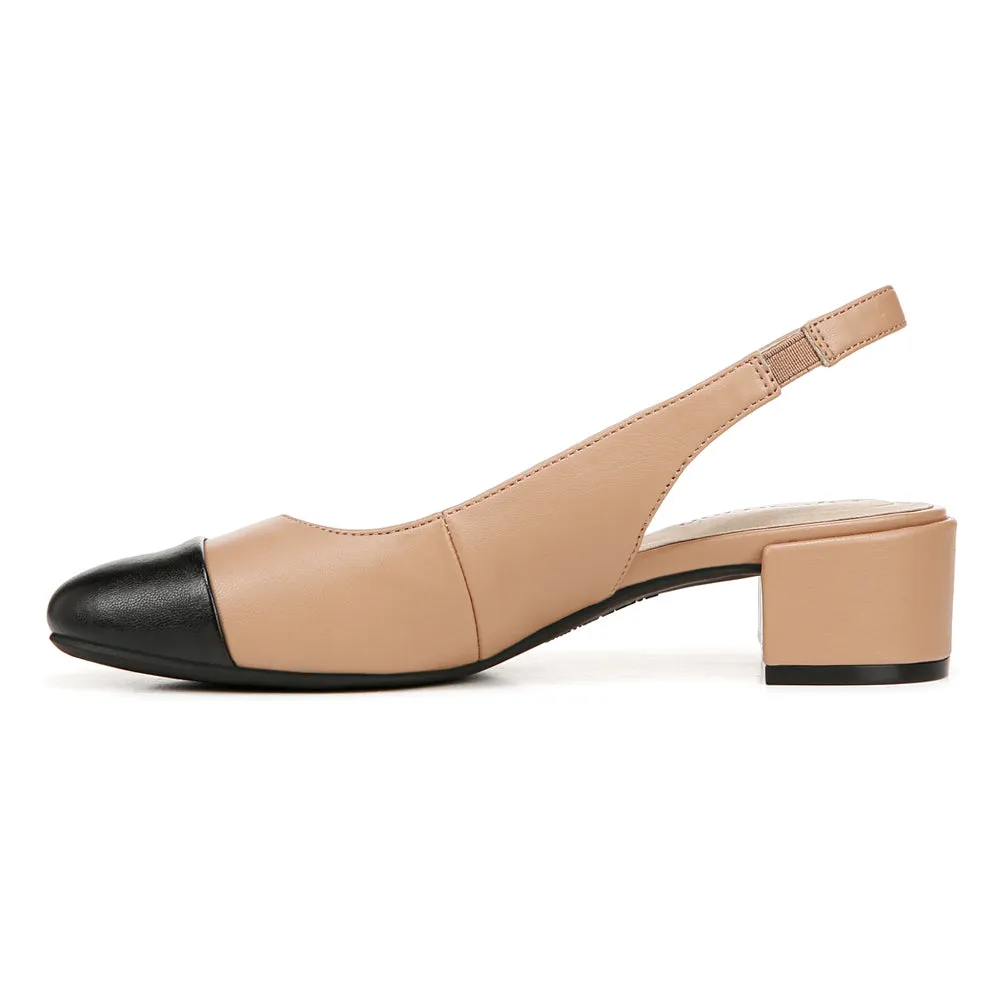 Becoming Cap Toe Slingback Kitten Heel Pumps