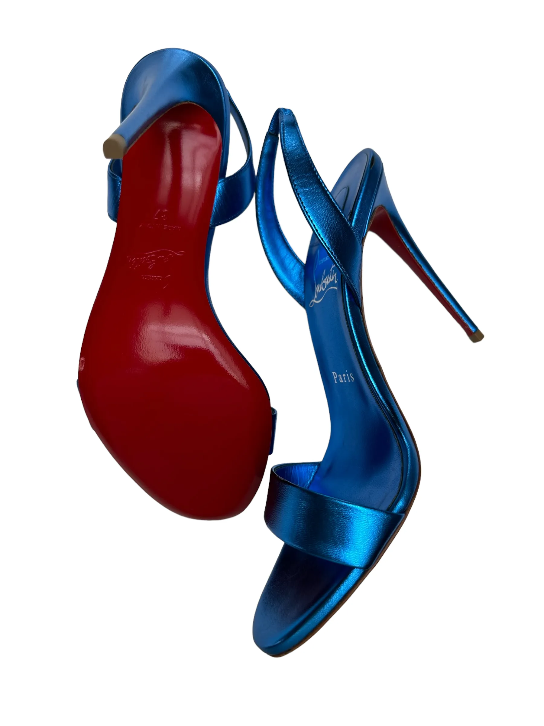 Blue Patent Leather Heels - 7