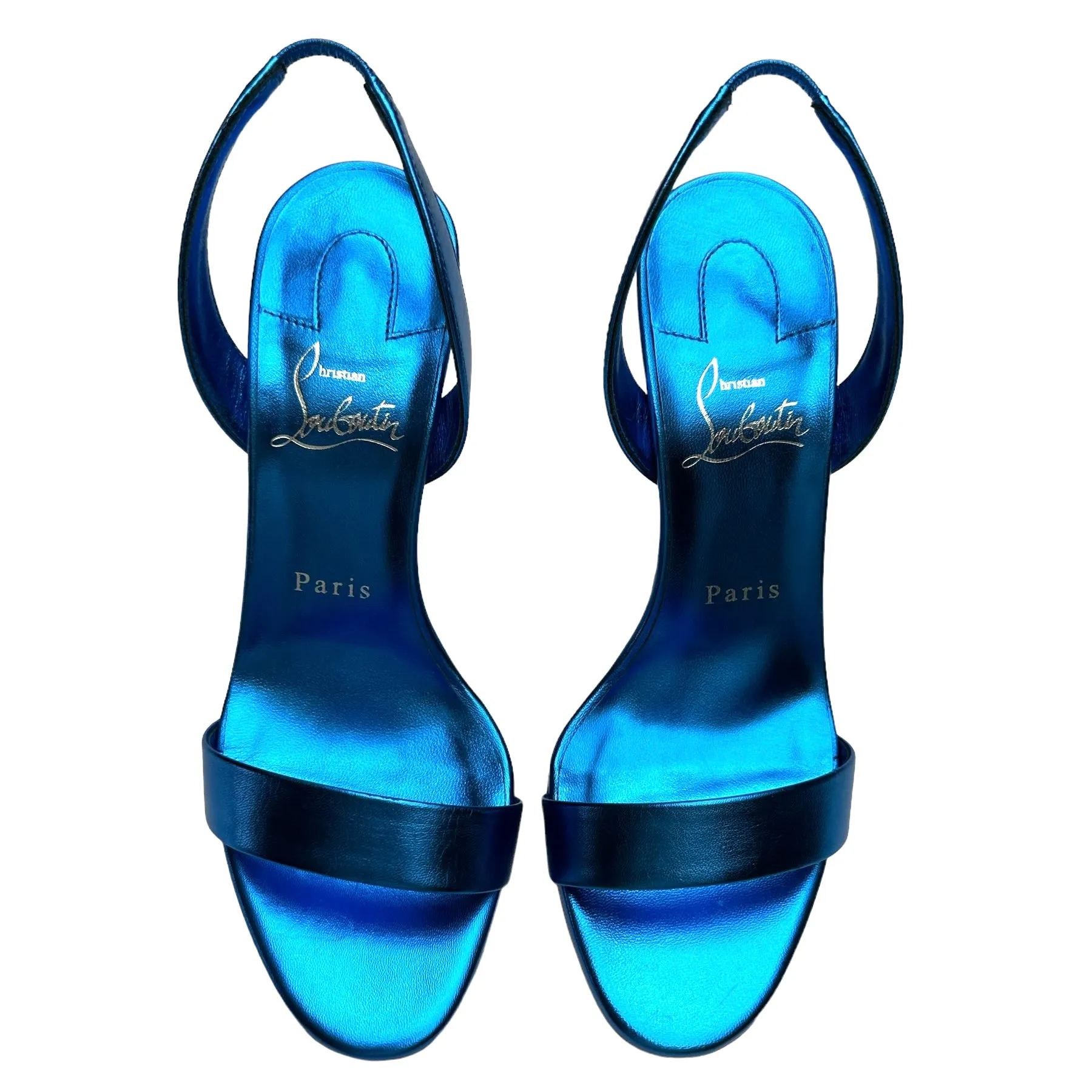 Blue Patent Leather Heels - 7