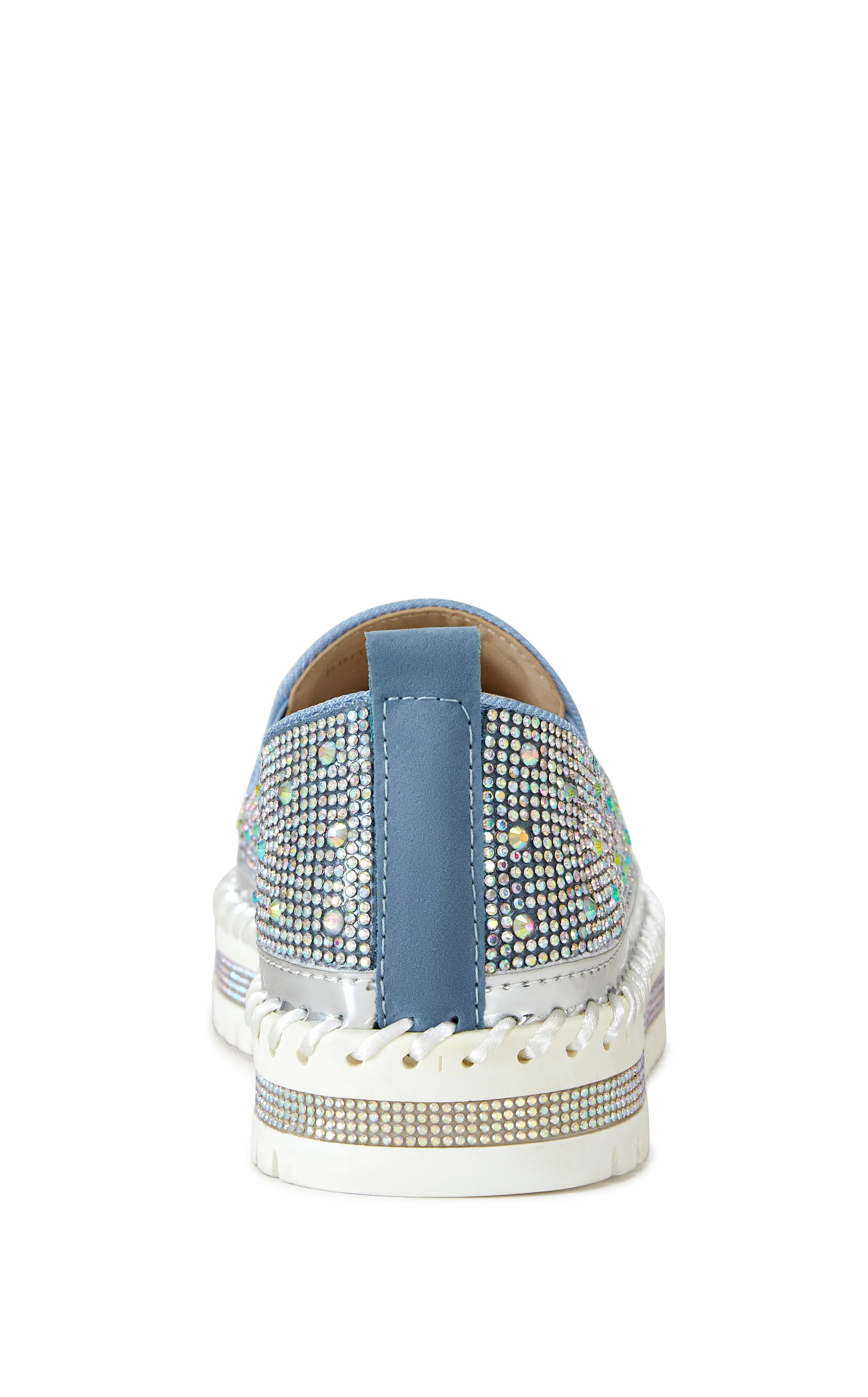 BRITTANY-DENIM RHINESTONE SLIP ON SNEAKER