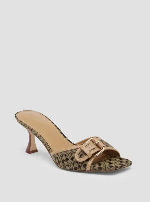 Brown Logo Dista Kitten Heels