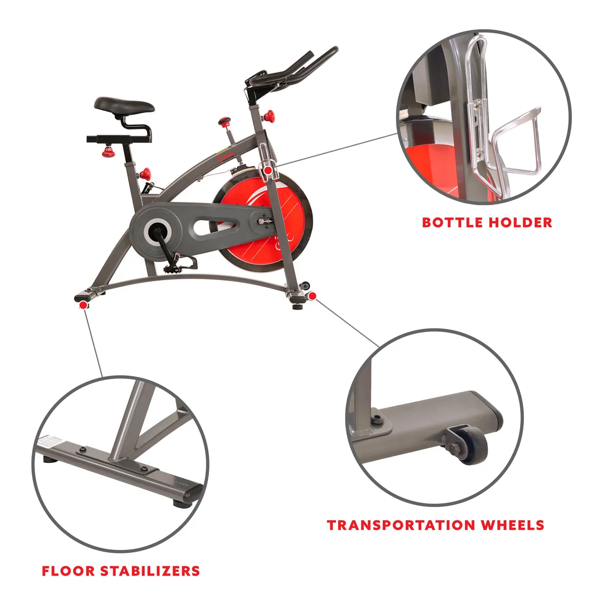 Chain Drive Indoor Cycling Exercise Bike w/ LCD Monitor Display