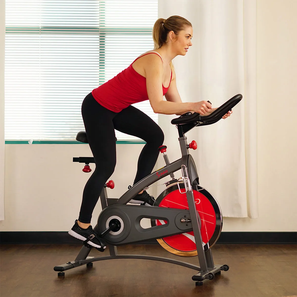 Chain Drive Indoor Cycling Exercise Bike w/ LCD Monitor Display