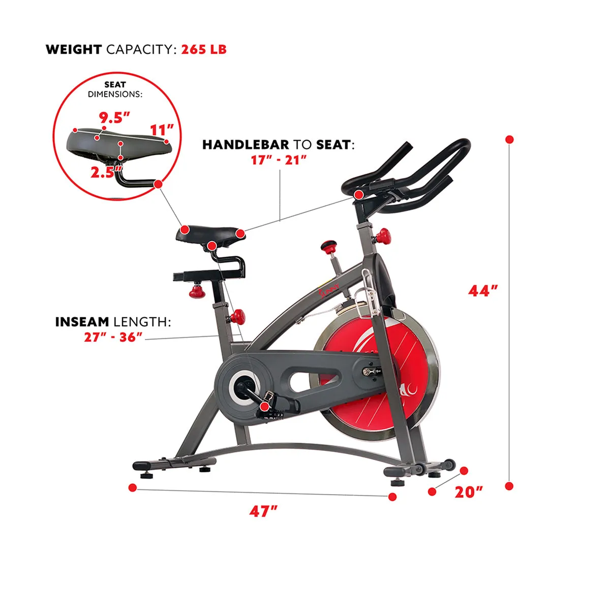 Chain Drive Indoor Cycling Exercise Bike w/ LCD Monitor Display