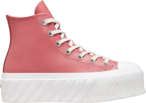 Converse Wmns Chuck Taylor All Star Lift 2X Platform High Iridescent Sneakers - Madder Pink