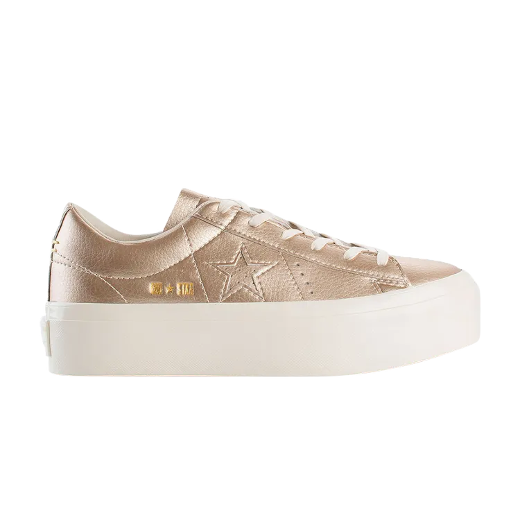 Converse Wmns One Star Platform Ox 'Light Gold' Sneakers, Gold