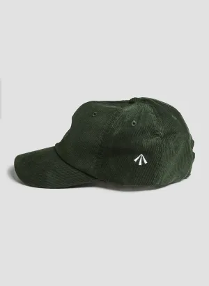 Corduroy Embroidered Cap in Dark Olive