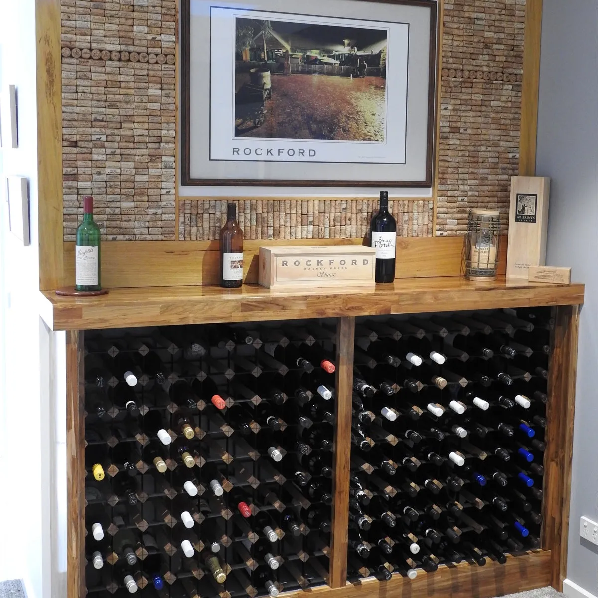 Custom Built Natural Pine Finish Wine Rack | Pre-Assembled