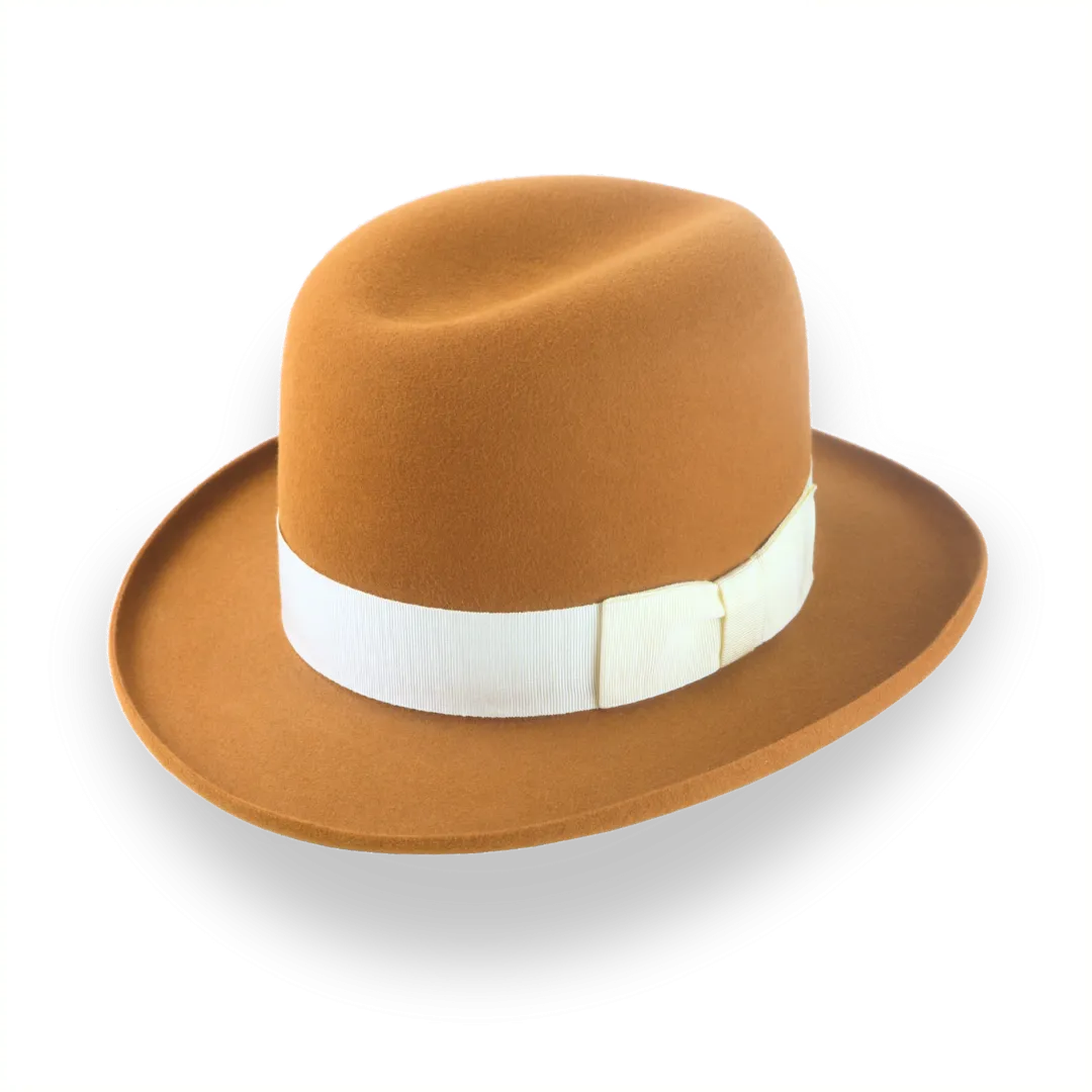 Customizable Western Homburg Hat in Burnt Orange | The Derringer