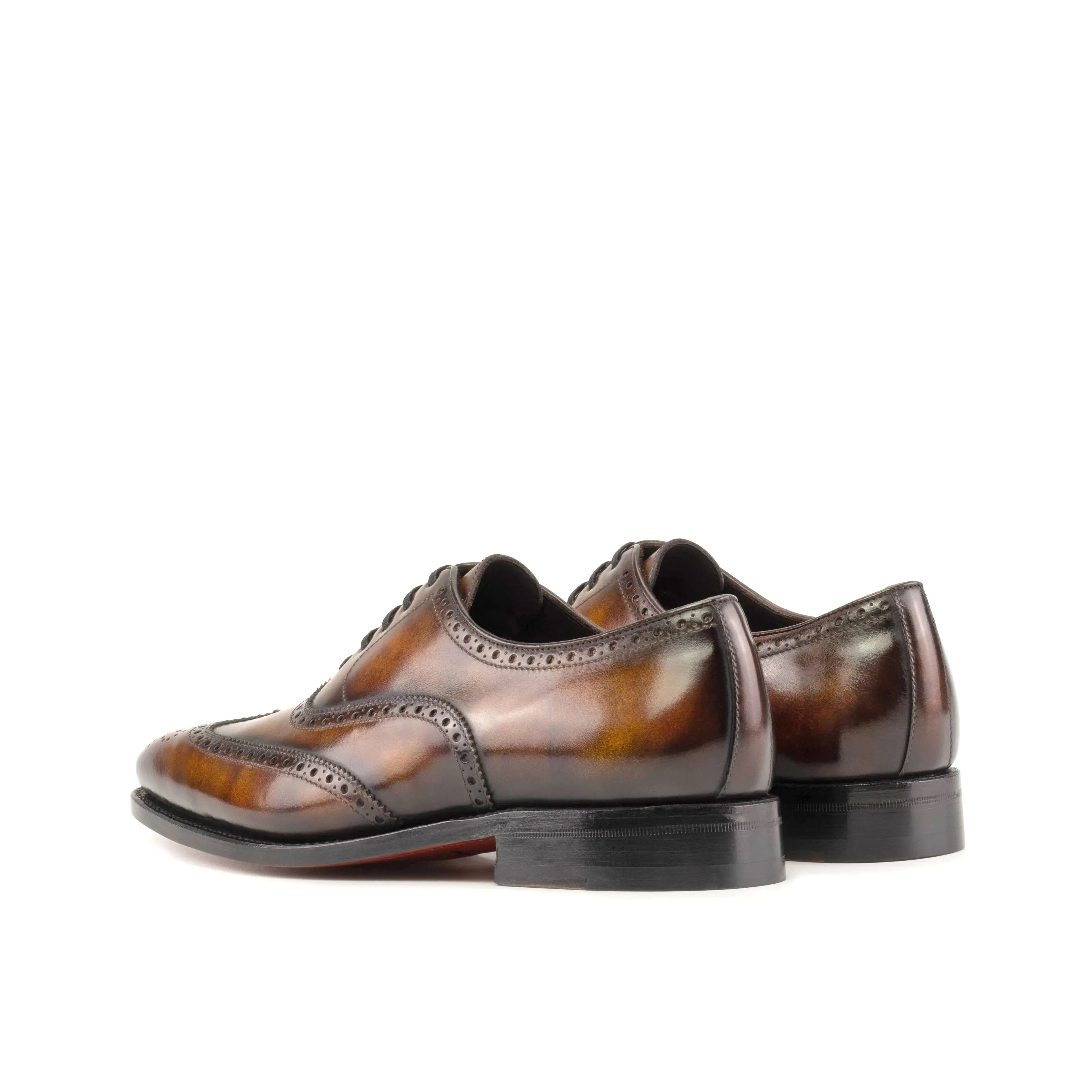 DapperFam Aeron in Fire Men's Hand-Painted Patina Full Brogue