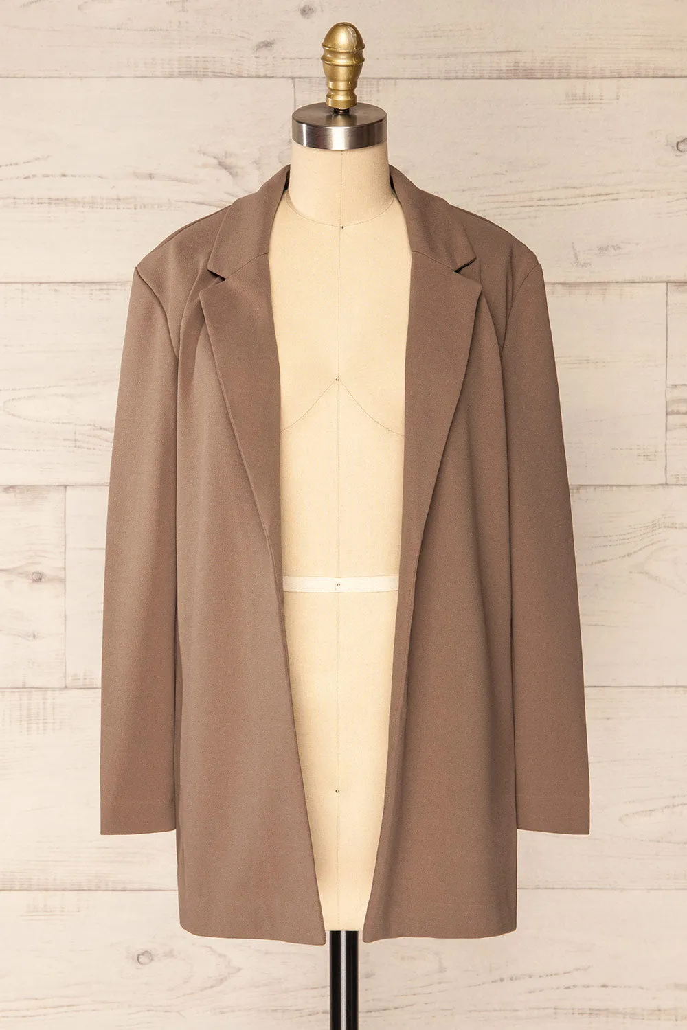 Engla Taupe | Long Classic Blazer