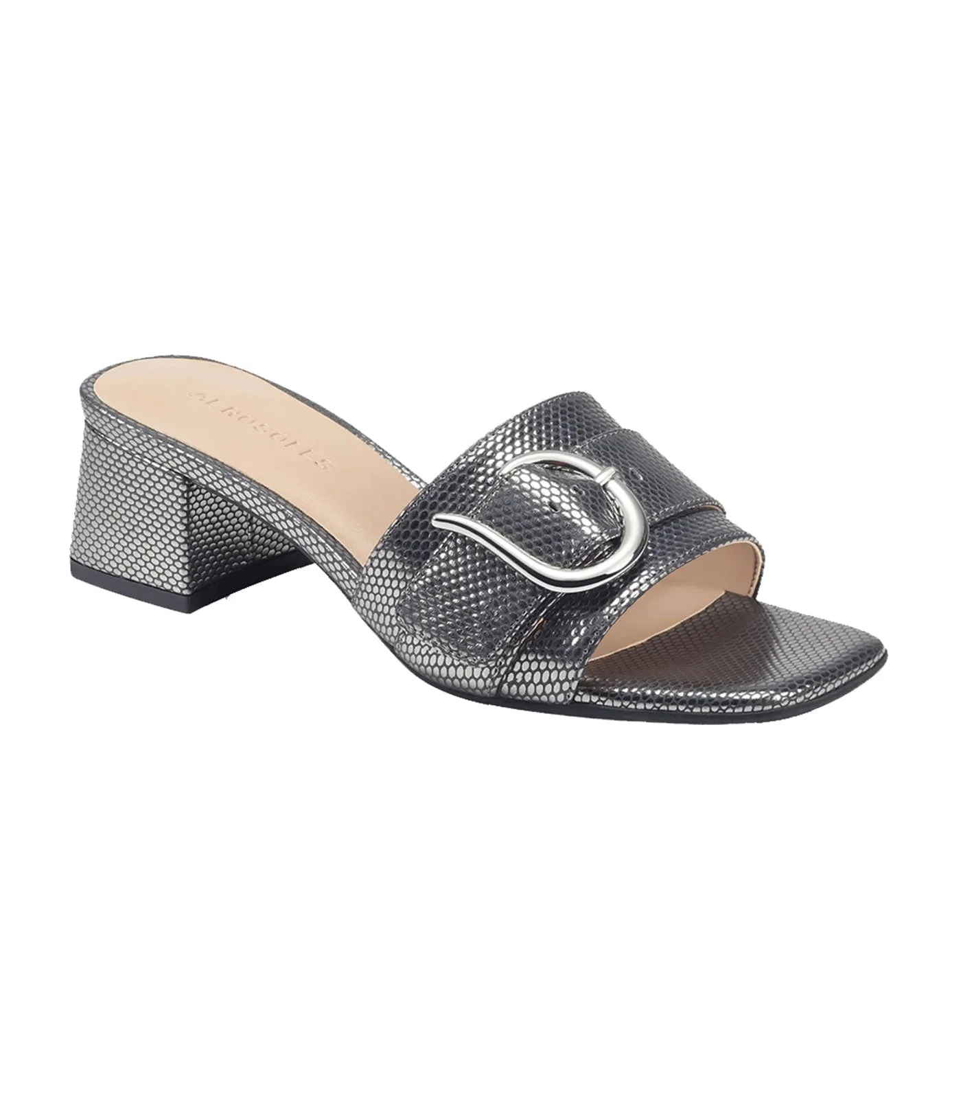 Evvie Heel Sandals Silver Metallic