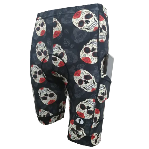 Funky Cycling Shorts - Smiley Skulls