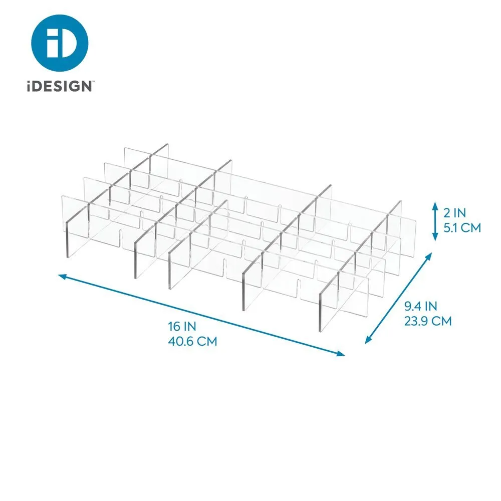 iDesign Clarity Customizable In-Drawer Organizer in Clear