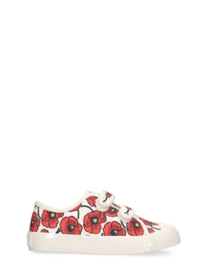 Kenzo Kids   Flower print strap sneakers 