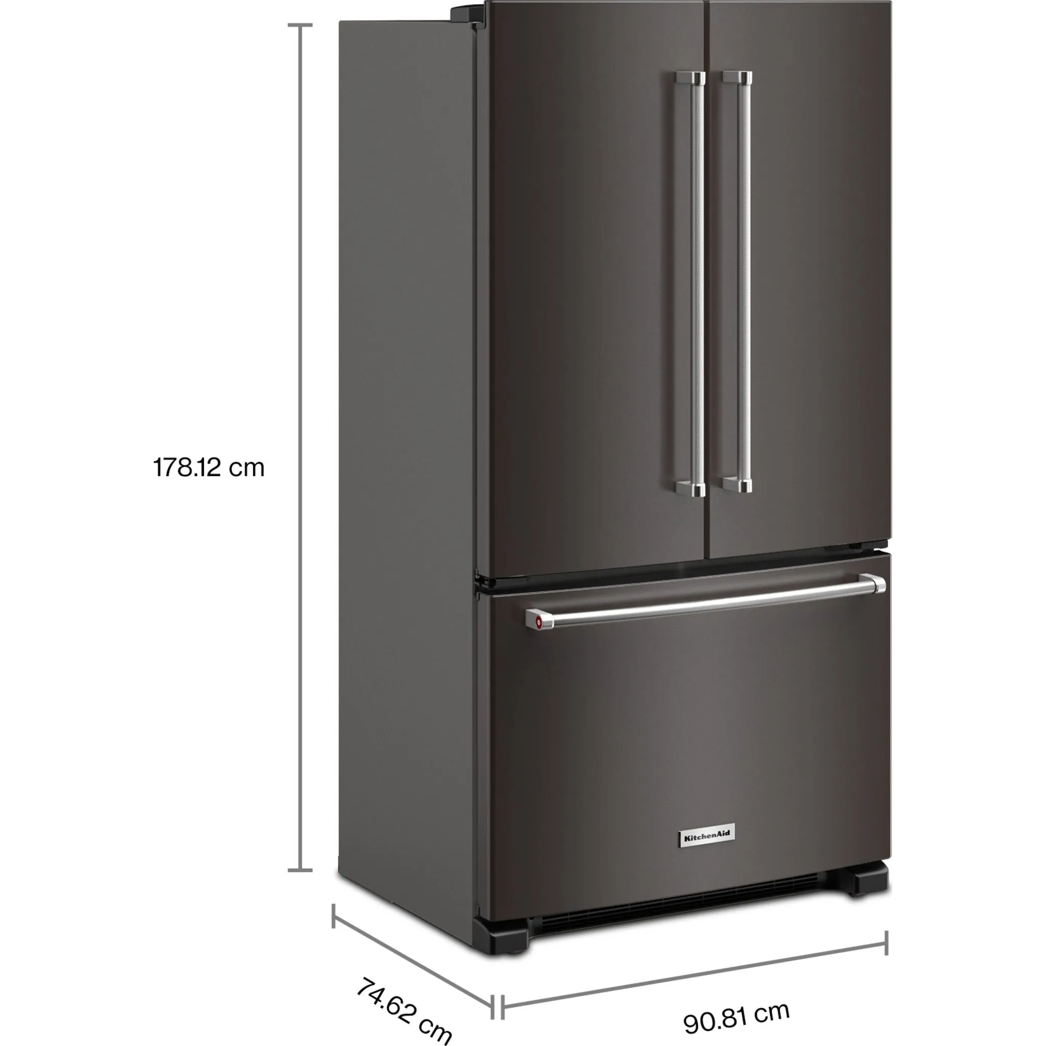 KitchenAid French Door Fridge (KRFC136RBS) - Black Stainless Steel with PrintShield™ Finish