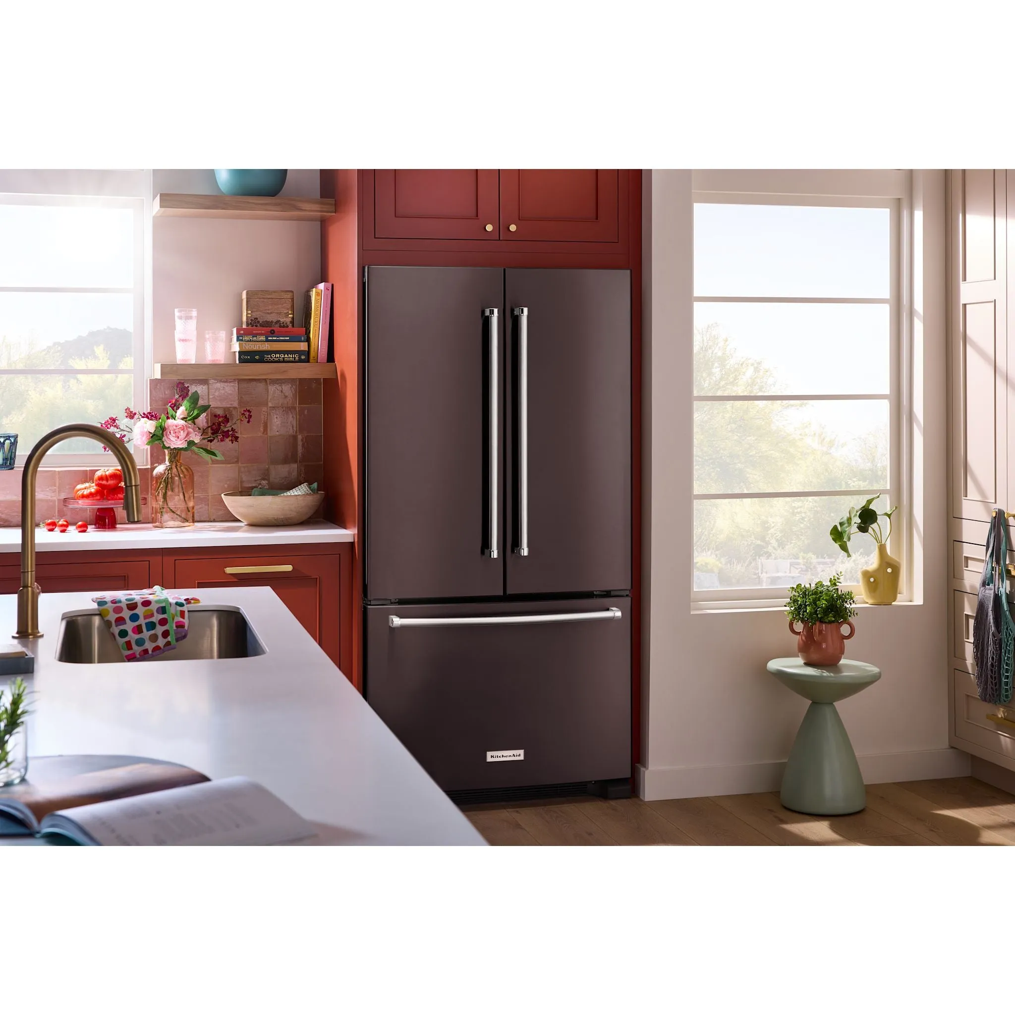 KitchenAid French Door Fridge (KRFC136RBS) - Black Stainless Steel with PrintShield™ Finish