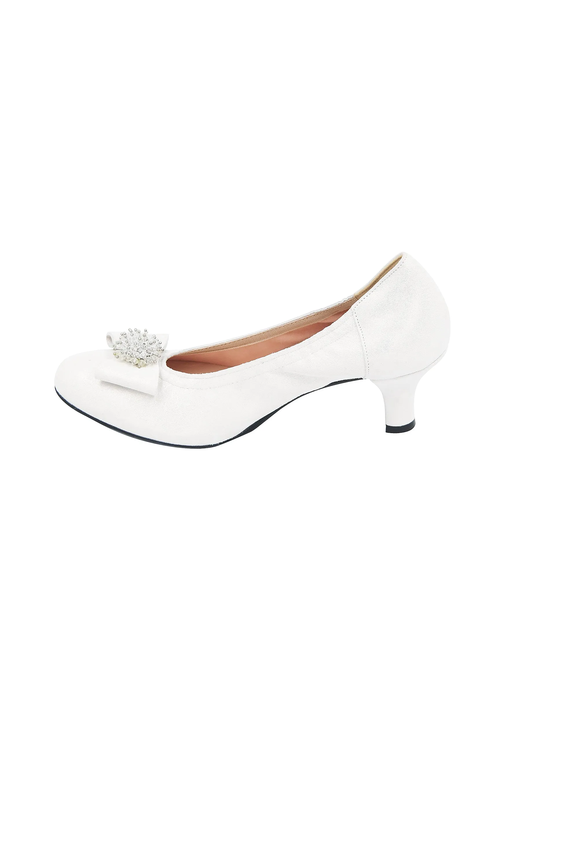 Le Babe Kitten Heel Silver With Jewel Detail On The Front - Style 3047 (10)