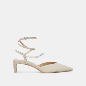 LOKLYN PEARL HEELS VANILLA LEATHER