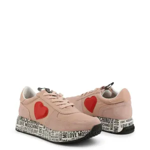 Love Moschino Pink Heart Sneakers