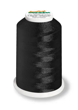 Madeira Aeroflock 100 | Thick Serger Thread | 1100 yards | 9120-8000 | Black