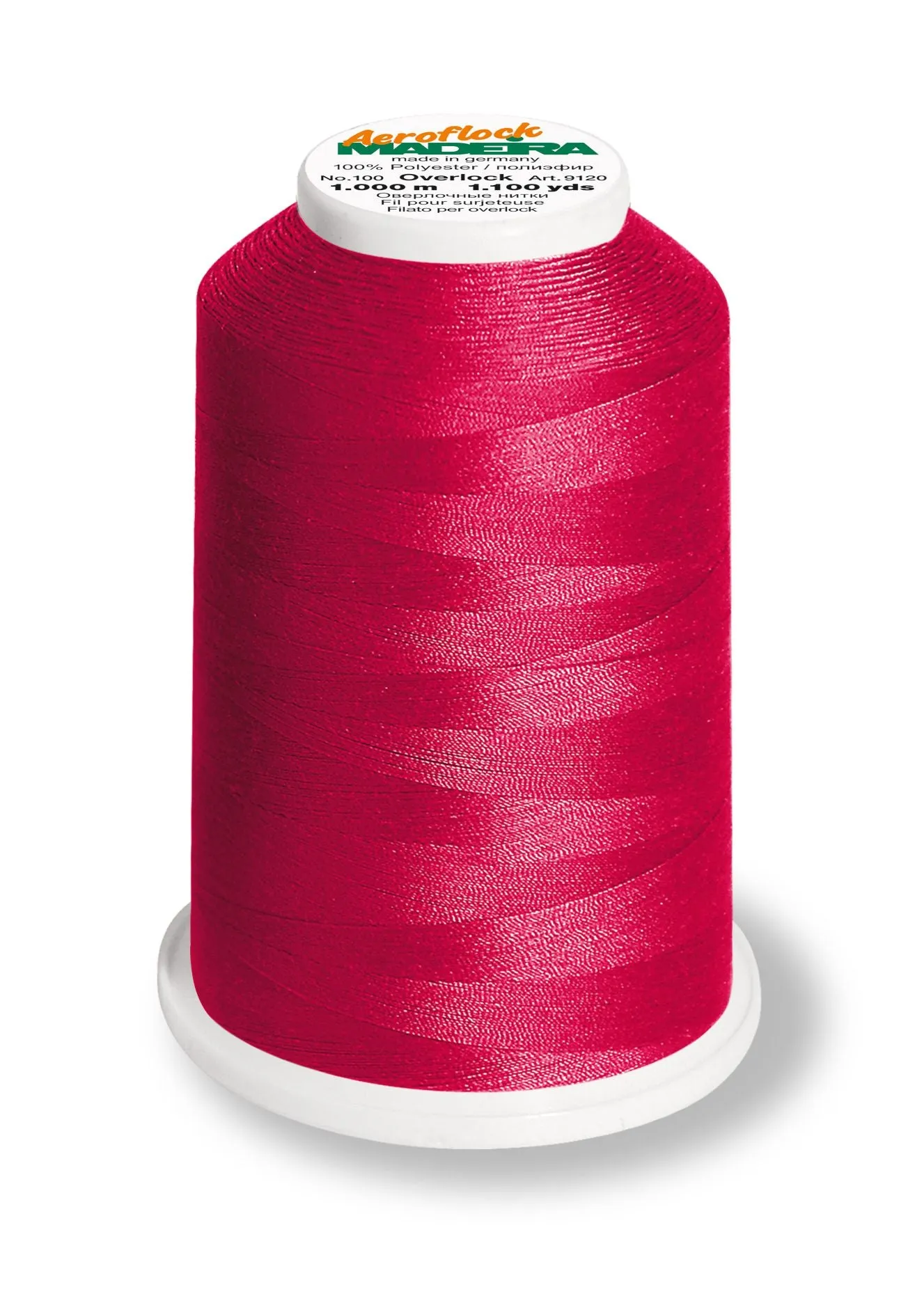 Madeira Aeroflock 100 | Thick Serger Thread | 1100 yards | 9120-9984 | Begonia