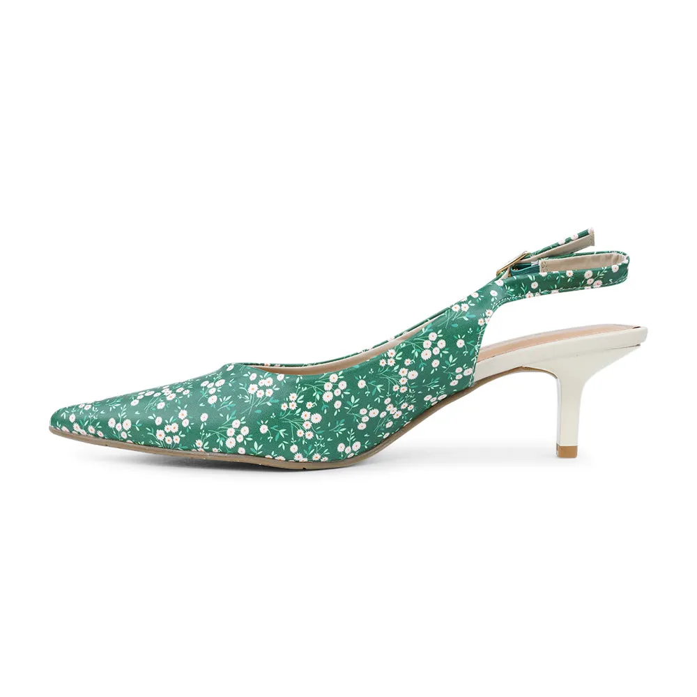 Marie Claire LAURETTE Floral Pointy Slingback Kitten Heel