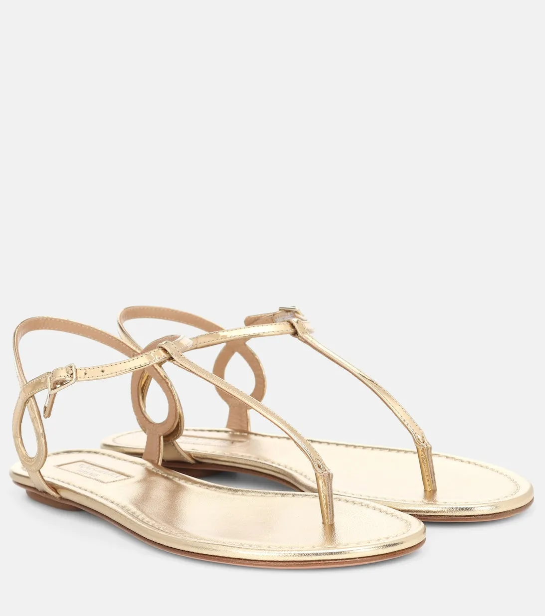 Metallic Sandals Almost Bare Aquazzura, gold