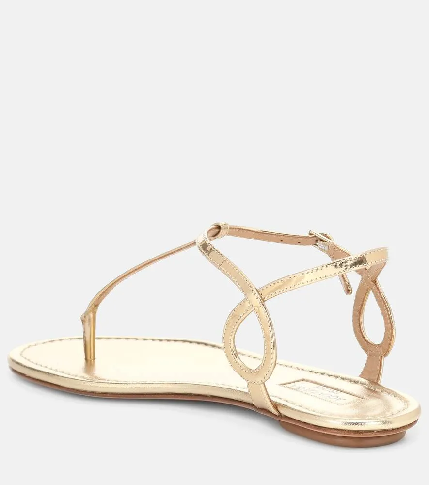 Metallic Sandals Almost Bare Aquazzura, gold