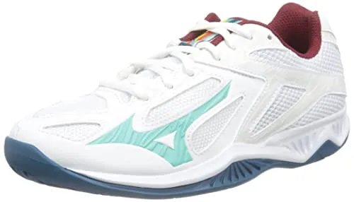 Mizuno Lightning Star Z6 Jr Volleyball-Schuh, Weiß Türkis Mblue, 38 EU