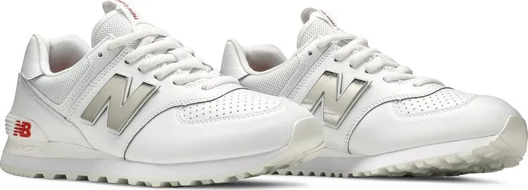 New Balance 574 'Metallic - White Neo Flame' sneakers, white