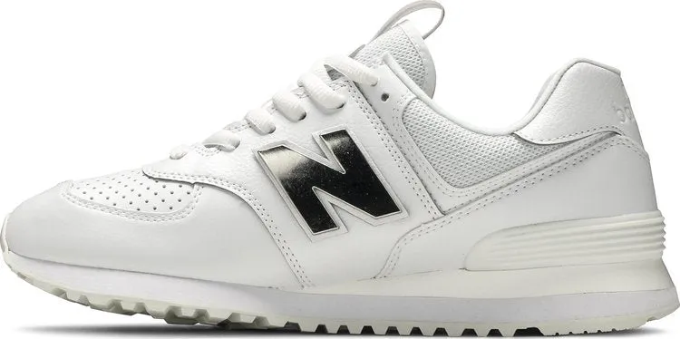 New Balance 574 'Metallic - White Neo Flame' sneakers, white