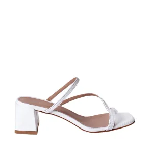 Perla White Tejus Leather Sandals