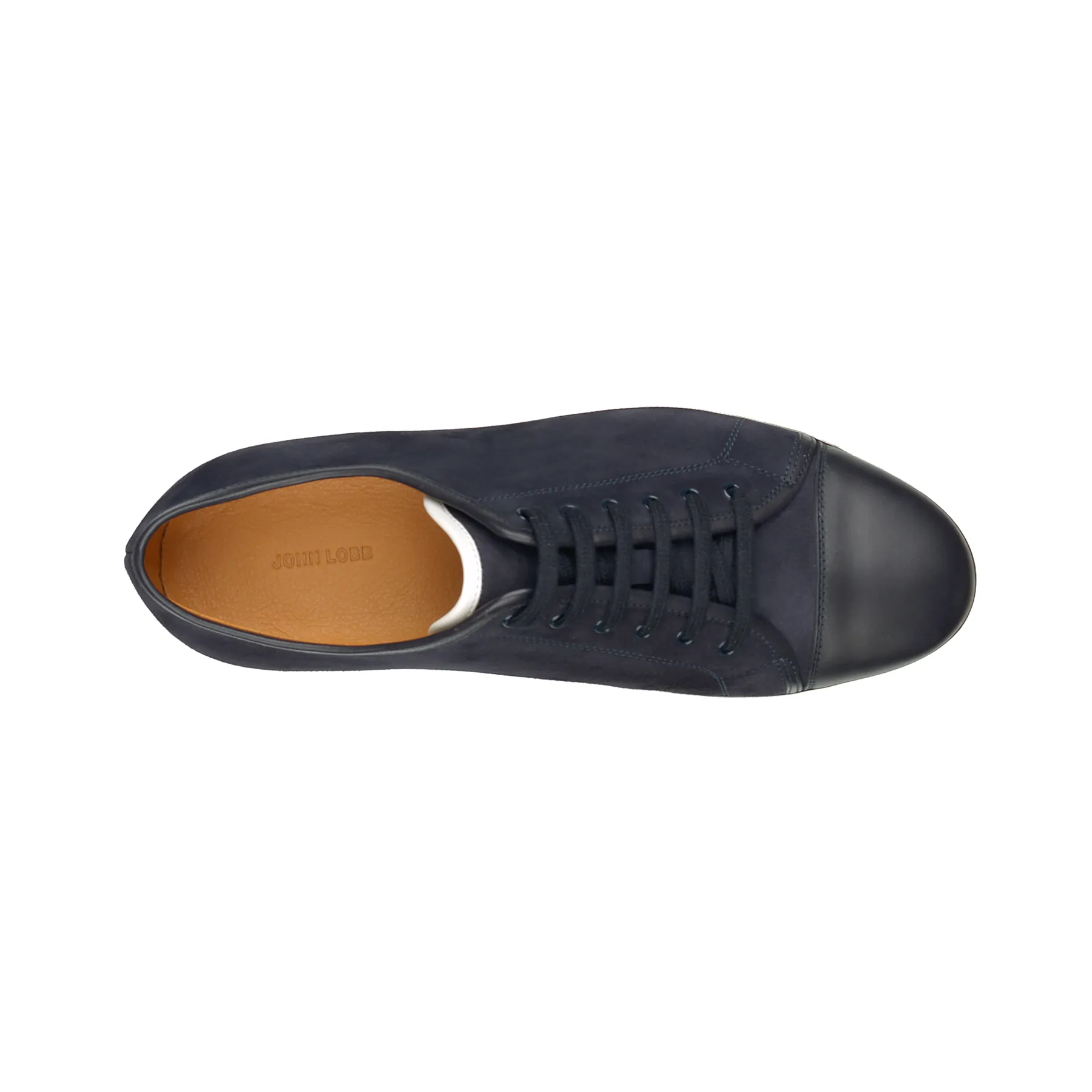 "Levah" Suede and Leather Sneakers in Dark Blue