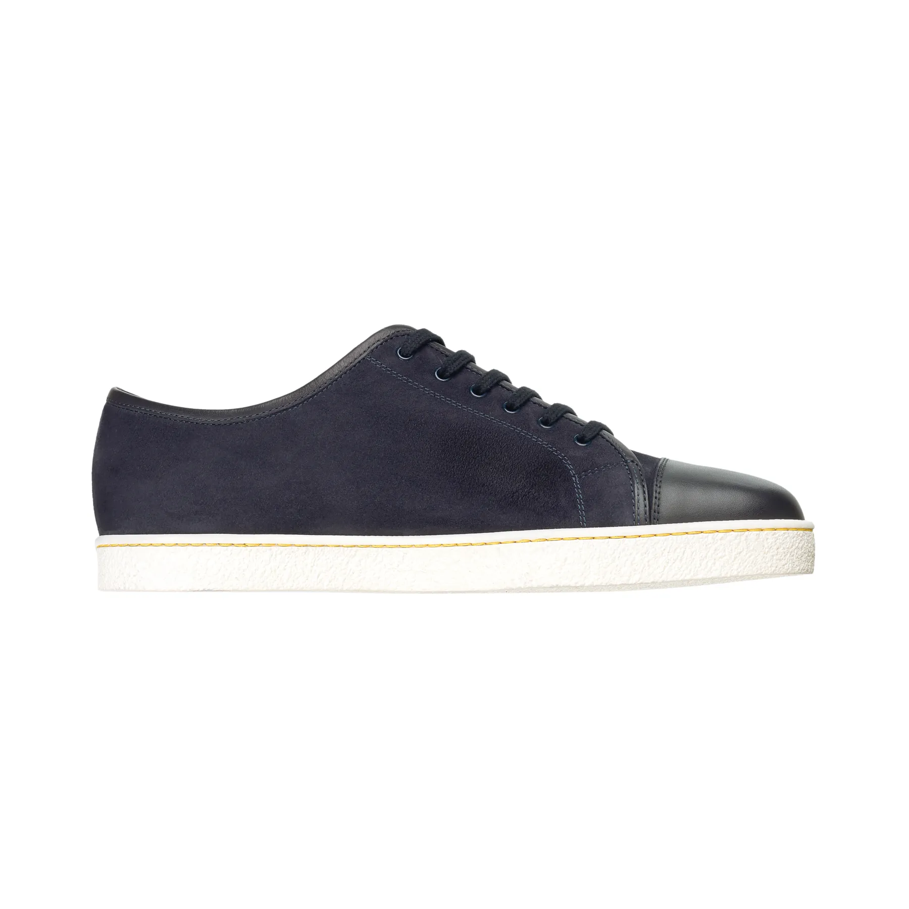 "Levah" Suede and Leather Sneakers in Dark Blue