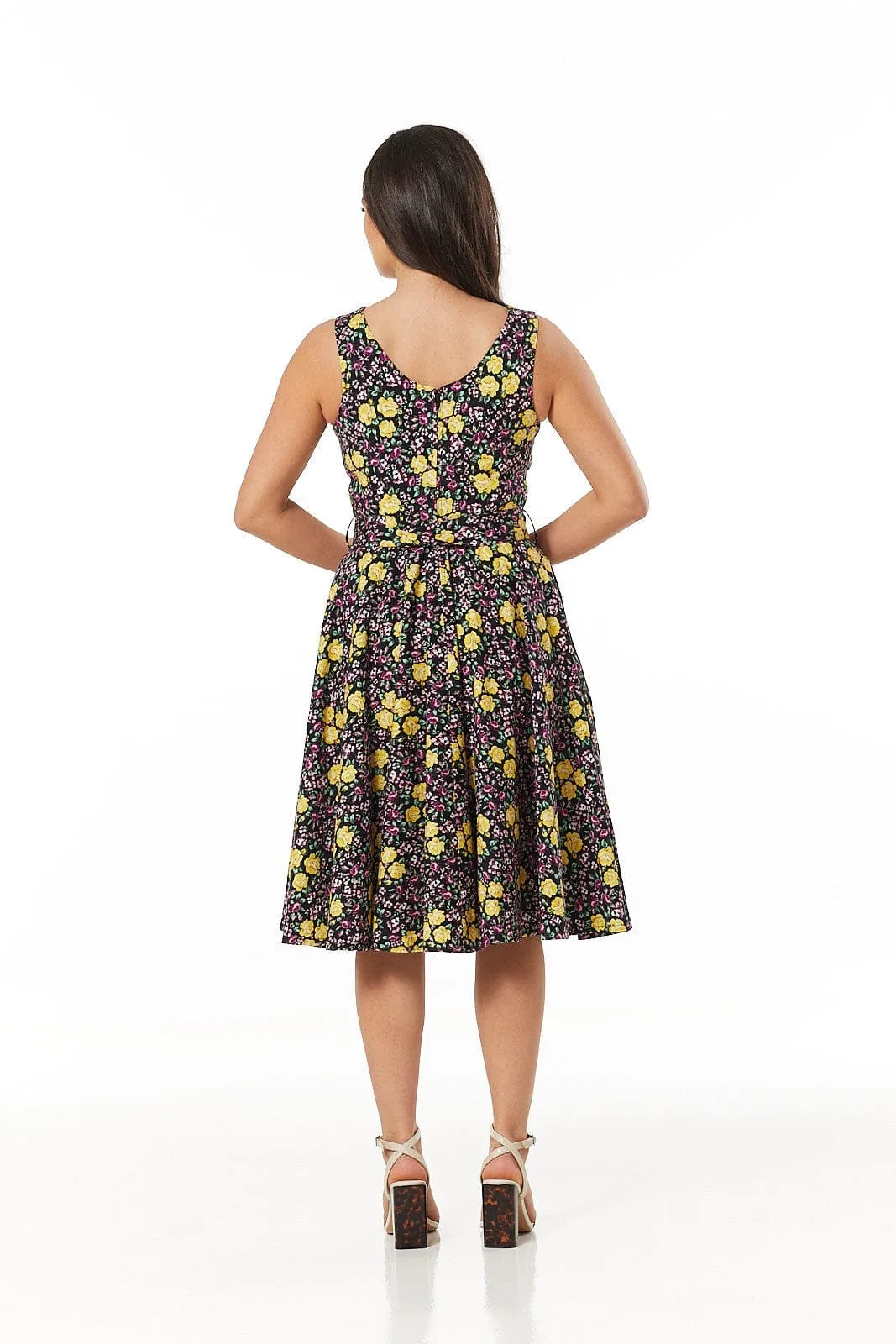 Ria Fit&Flare Floral Midi Swing Dress