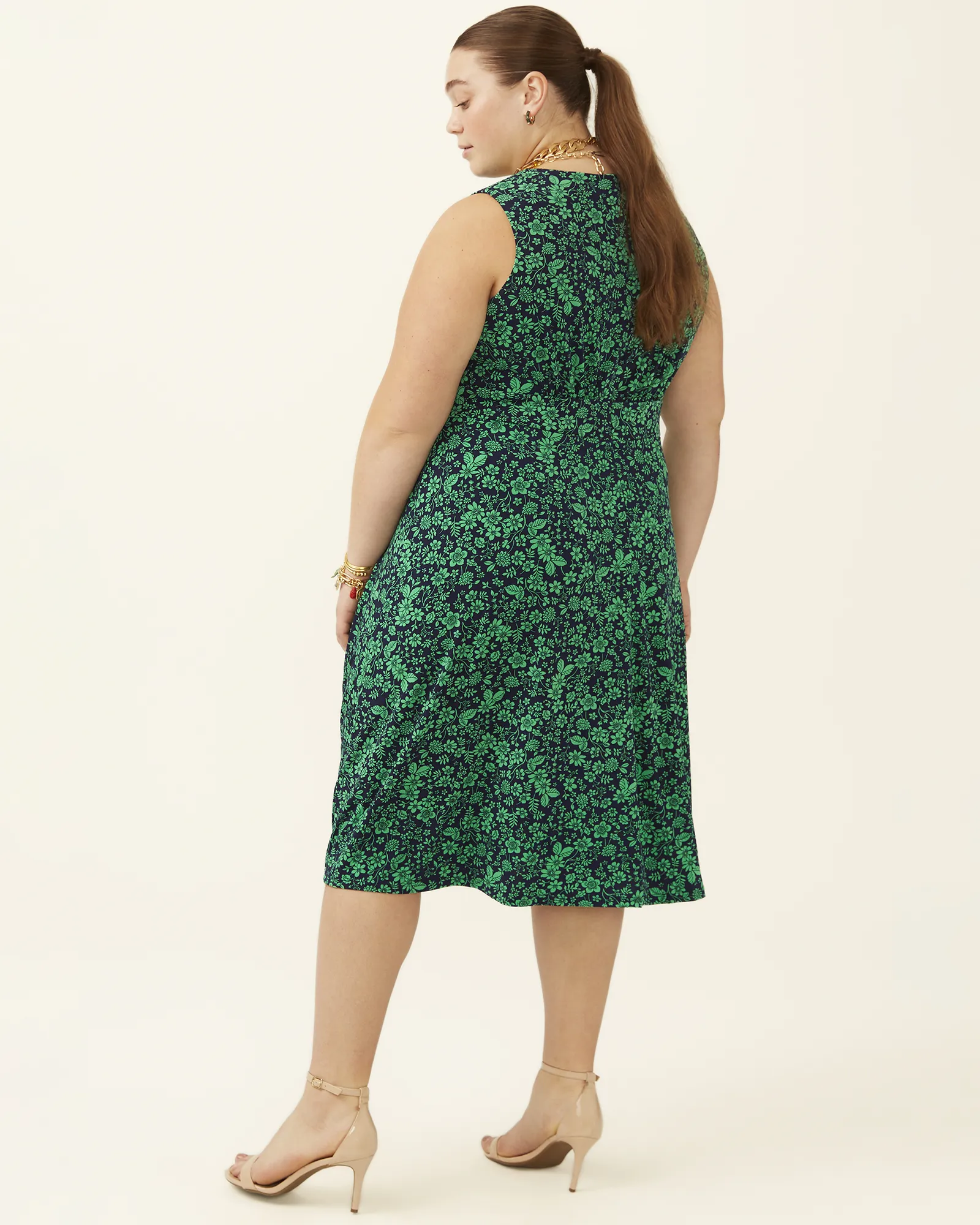 Sammie Garden Party Midi Dress | Navy / Kelly Green