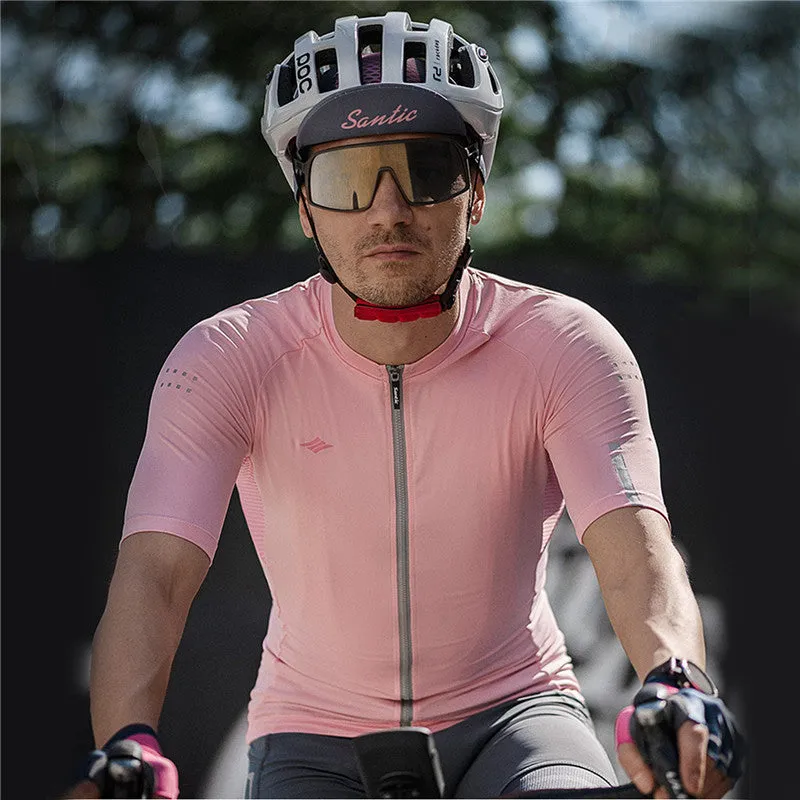 Santic Azuni Pink Men Cycling Jersey Short Sleeve