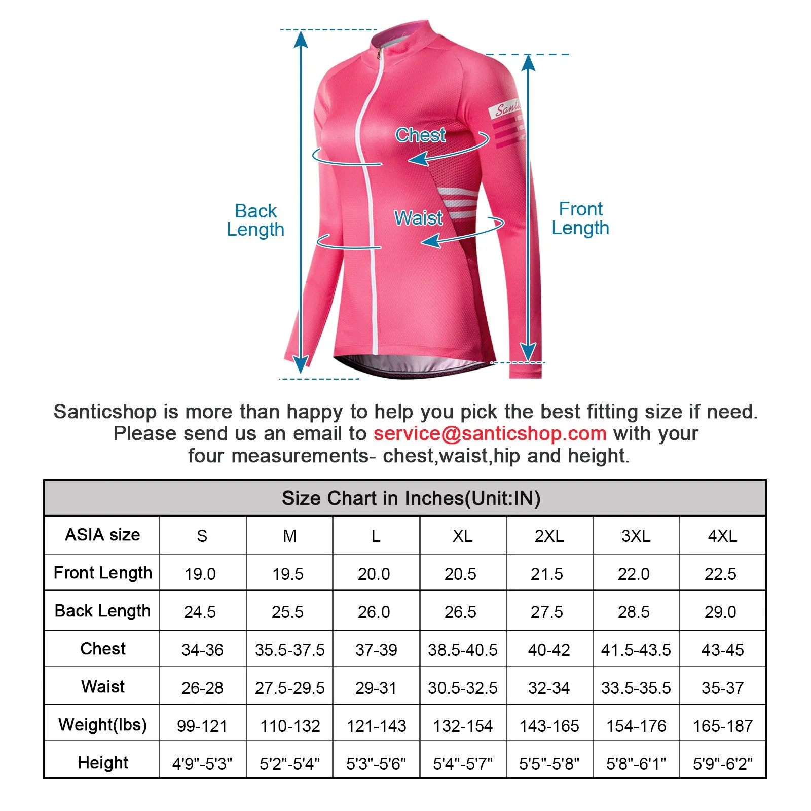 Santic Olivia Pink Women Jersey Long Sleeve